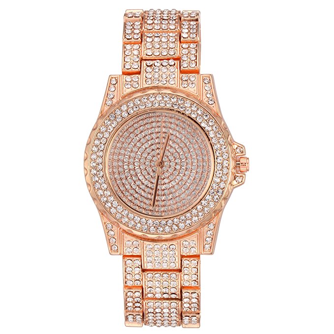 Pae Iced Out Hip Hop Watch Rose Gold