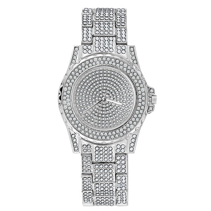 Pae Iced Out Hip Hop Watch SILVER