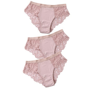 3 Pcs Cotton Panties Sexy Panty Briefs Lace Panties Women Underwear Lingerie Floral