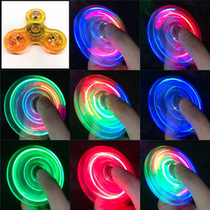 LED light Fidget Spinner Hand Top Glow in Dark Light EDC Figet Spiner Finger Stress Relief Toys