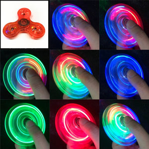 LED light Fidget Spinner Hand Top Glow in Dark Light EDC Figet Spiner Finger Stress Relief Toys