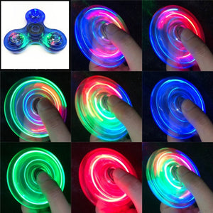 LED light Fidget Spinner Hand Top Glow in Dark Light EDC Figet Spiner Finger Stress Relief Toys