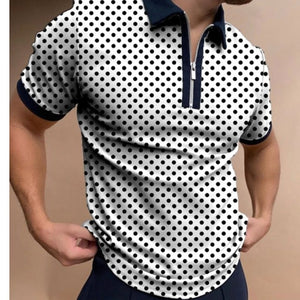 Nation Style Man Shirt  Stand Collar Stripe Short Sleeve Loose Hawaiian