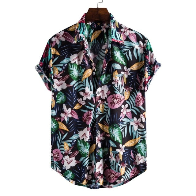 Men's shirt Camisas florales  manga larga de Otoño estampadas