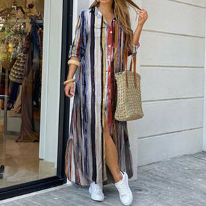 Casual Women Long Sleep Dress Party Maxi Dress